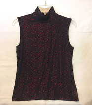 Tape Measure sleeveless top black and metallic red women&#39;s size M - $5.00
