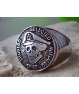 USN NAVY CHIEF SKULL RING ARMY USA BIKER BAGUE PATCH SILVER PIN [ D26 ST... - $67.01 CAD