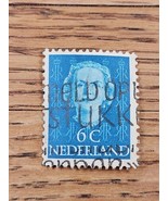 Netherlands Stamp Queen Juliana 6c Used Blue - $2.72 CAD