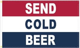 3X5 Send Cold Beer Rwb Flag Banner Grommets - $7.77