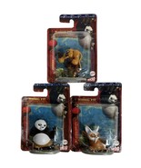 NEW Mattel Kung Fu Panda Figurine Cake Topper Set Lot of 3 Micro Collect... - $14.84