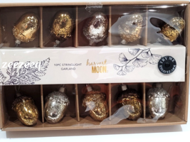 Thanksgiving Glass Acorns Beaded String Lights Garland Fall Decor BATTERY - $781.73 MXN