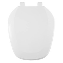 White Plastic Round Toilet Seat With Closed Front, Eljer Emb201-001. - $40.92