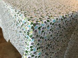 58&quot;x76&quot; - Small Flower Green - Tablecloth Floral Collection Cotton Events - £32.39 GBP