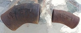 2 Water Pipe Elbow 2.9&quot; &amp; 1.8&quot; both Cast Iron 6&quot; &amp; 4.25&quot; long - Antique - $14.96