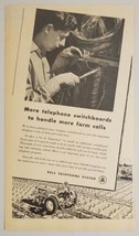 1948 Print Ad Bell Telephone System Switchboards for Farms Tractor Plows Field - £13.88 GBP