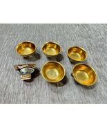Vintage Japanese Whistling Sake Cups Set of 6 Hand Painted Small Gold Gilt - $1,266.49 MXN