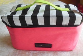 Victoria&#39;s Secret Lingerie Travel Bag Limited Edition Pink With Black/Wh... - $42.57