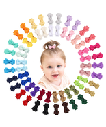 Mini Fully Lined Grosgrain Ribbon Hair Bows Clips for Girls - 1.2&quot; Tiny ... - $14.54