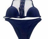 Aerie Perky Triangle Bikini Tie Front Padded Lace Racer Back Swim Cheeky... - $15.83