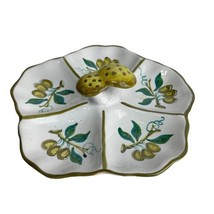 Mushroom 5 Section Serving Plate Tray Tapenade &amp; Olive Appetizer Made In Italy - £27.25 GBP