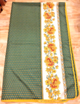 JLP Provence Fabric Table Cloth Green Yellow Sunflowers 94&quot; x 56&quot; Spring... - $65.67