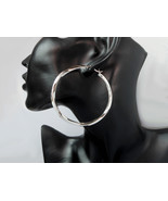 Silver Twist Hoop Earrings, 925 Sterling Silver, Womens Round Hoop Earri... - £63.30 GBP