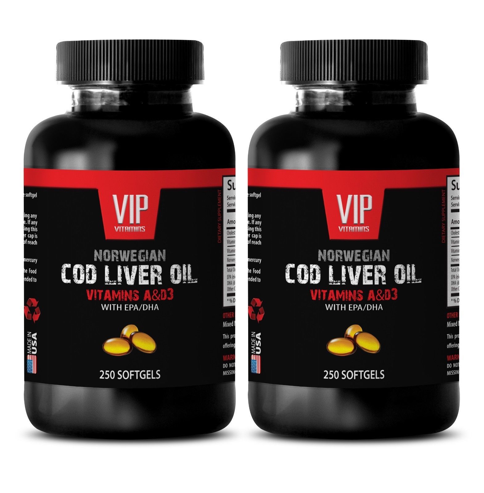 Dha supplements - NORWEGIAN COD LIVER OIL - Immunity support  - 2 Bottles