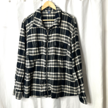 Chaps Womens Ralph Lauren Zip Flannel Shirt Jacket Sz 3X Plus Size - £13.29 GBP