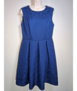 Liz Claiborne Women Dress 10 Blue Sleeveless Fit Flared - £11.26 GBP