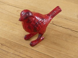 Cast Iron Cardinal Bird Statue Figurine Art Sculpture Garden Decor **REA... - £14.13 GBP