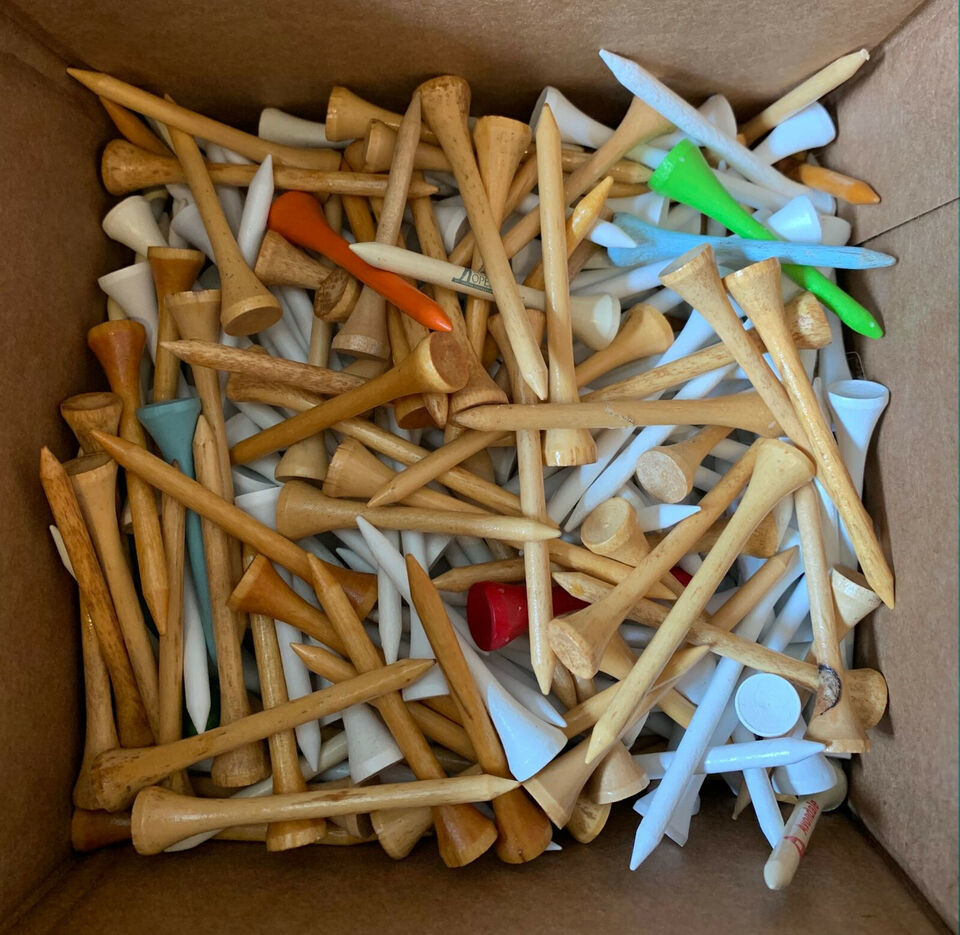 Wood Golf Tees Various Sizes and Colors 2 1/4 2 3/4 3 1/4 - $3.95