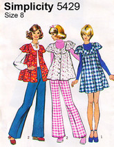 Misses&#39; MINI-JUMPER, SMOCK &amp; PANTS Vtg 1972 Simplicity Pattern 5429 Size... - $12.00