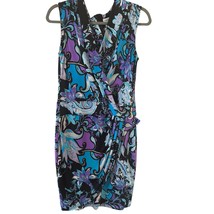 Vintage Cache Paisley Faux Wrap Midi Dress 8 90s Sleeveless Colorful Buc... - $520.61 MXN