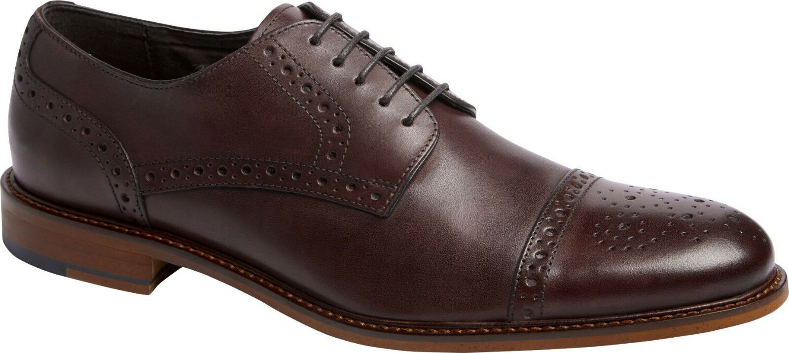 Men Brown Color Brogues Cape Toe Derby Lace Up Genuine Leather Shoes US 7-16