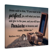   Perfect Treasure Matthew 19:21 Scripture Bible Verse Canvas Ch - £68.12 GBP+