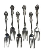 Six Wallace Silversmiths Troy Silverplate 1902 Salad Forks 6.5” Ornate N... - £43.94 GBP