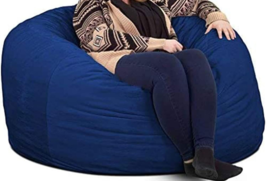 Memory Foam Filled Bean Bag Chair, 40 lb., Blue - £97.15 GBP