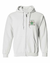 Cagney Irish Coat of Arms Full Zip Hoodie - White - Size Large - $35.28