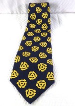 Josh Bach Pure Silk 45 Adaptor Tie Navy &amp; Yellow - $14.25