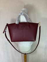 NWT Tory Burch Claret Pebbled Leather McGraw Top Zip Satchel - $398 - £323.16 GBP