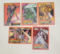 5 x RARE 1994 Trendmasters GODZILLA Action Figure Trading Cards - £23.73 GBP