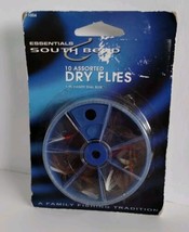 Vintage South Bend 10 Assorted Dry Flies In Handy Dial Box  - New Old Stock - £10.49 GBP