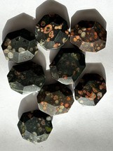 8 Faceted Flower Jasper irregular eads or pendants 30x35mm - $7.70