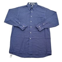 Geoffrey Beene Shirt Mens 15 1/2 32 33 Blue Button Down Dress Long Sleeve - £16.99 GBP