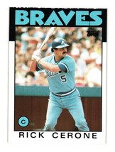 1986 Topps #747 Rick Cerone Atlanta Braves - £2.41 GBP