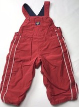 Oshkosh Overalls Red Lined Vintage Sz 18 Mos Jersey Lined  - $32.01