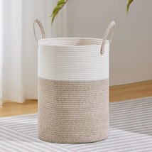 Tall Woven Rope Storage Basket For Toys, Dirty Clothes, And Blankets In Living - £35.60 GBP