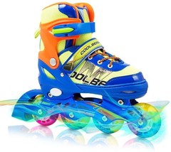 C-Luo Inline Skates for Kids Boys Skates with All Wheels Light up Medium 35-38 - £37.88 GBP