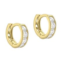 Carissima Gold 9 ct Yellow Gold with White Cubic Zirconia Huggy Earrings  - $484.00