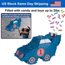 Large Blue Car Pinatas Mexican Pinatas Hanging Loop Kids Birthday Party Supplies - £15.97 GBP
