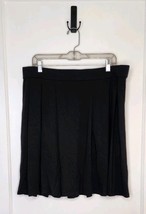 Eileen Fisher Short Pleated Skirt Womens XL Black Pull On Pockets Stretc... - $37.40