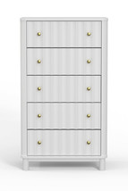 28" White Solid Wood Five Drawer Chest - $16,393.24 MXN