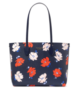 New Kate Spade Bleecker Dotty Floral Large Saffiano Tote Parisian Navy /... - $130.11