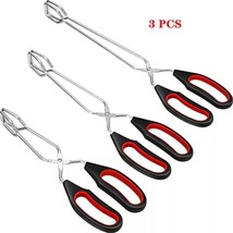 Scissor Tongs Stainless Steel 3Pack, Kitchen Tongs For Cooking Food Tongs Bbq - £19.65 GBP