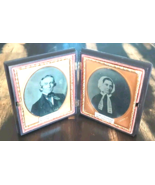 Ambrotype Identified Couple 1/6 Plate Faithful Hound Union Case New York... - $335.73 CAD