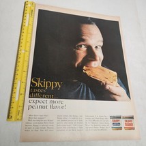 Skippy Peanut Butter Man Biting into Peanut Butter Sandwich Vintage Prin... - $7.98