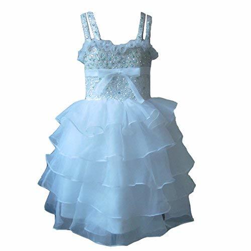 Short Heavy Beaded Spaghetti Flower Girls Formal Bridesmaid Pageant Dresses Juni