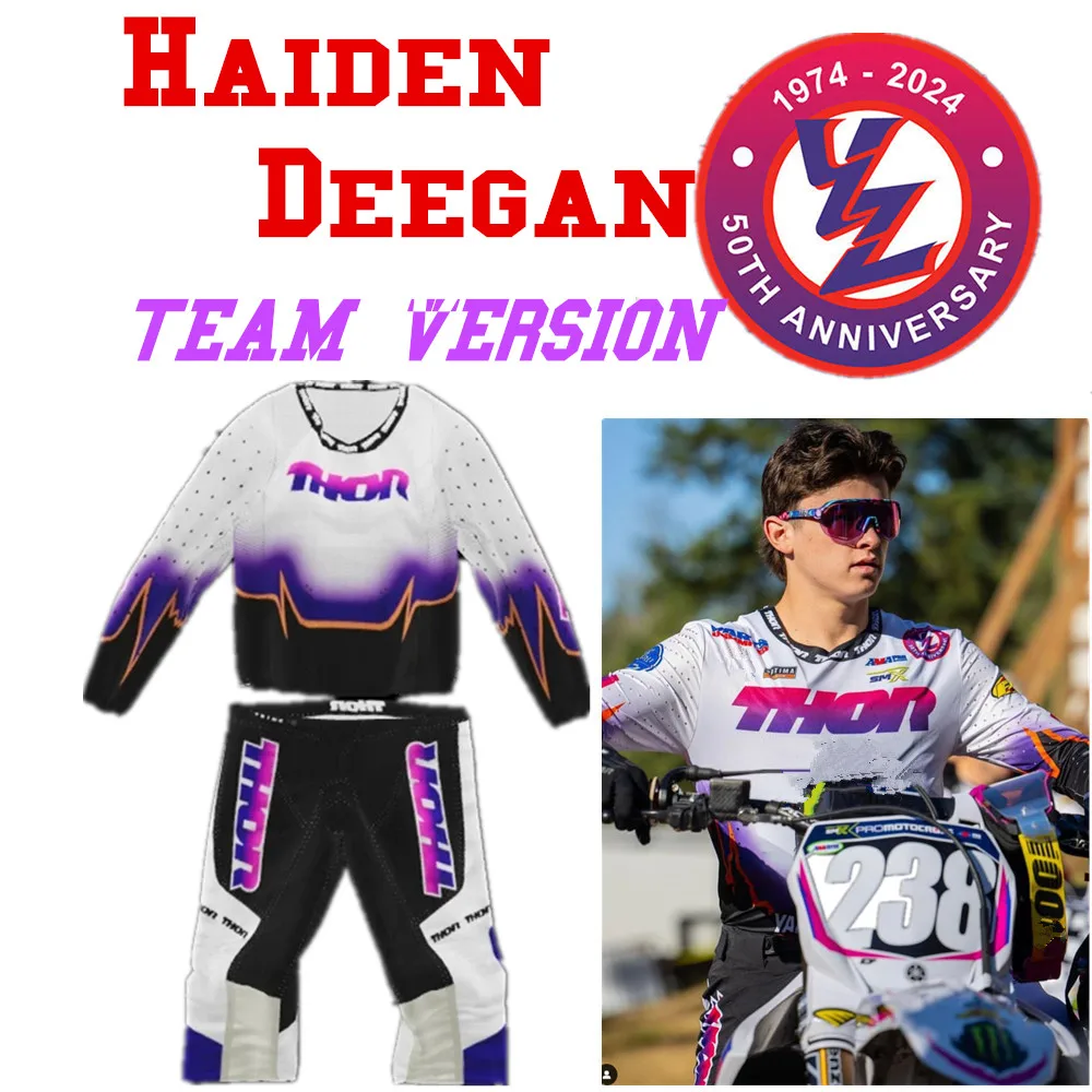 For haigen deegan 2024 yz 50 years retro motocross gear set tld racing mx jersey set thumb200