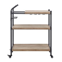 Brantley Serving Cart, Oak & Sandy Black Finish - $6,621.09 MXN Brantley Serving Cart, Oak & Sandy Black Finish - $6,621.09 MXN